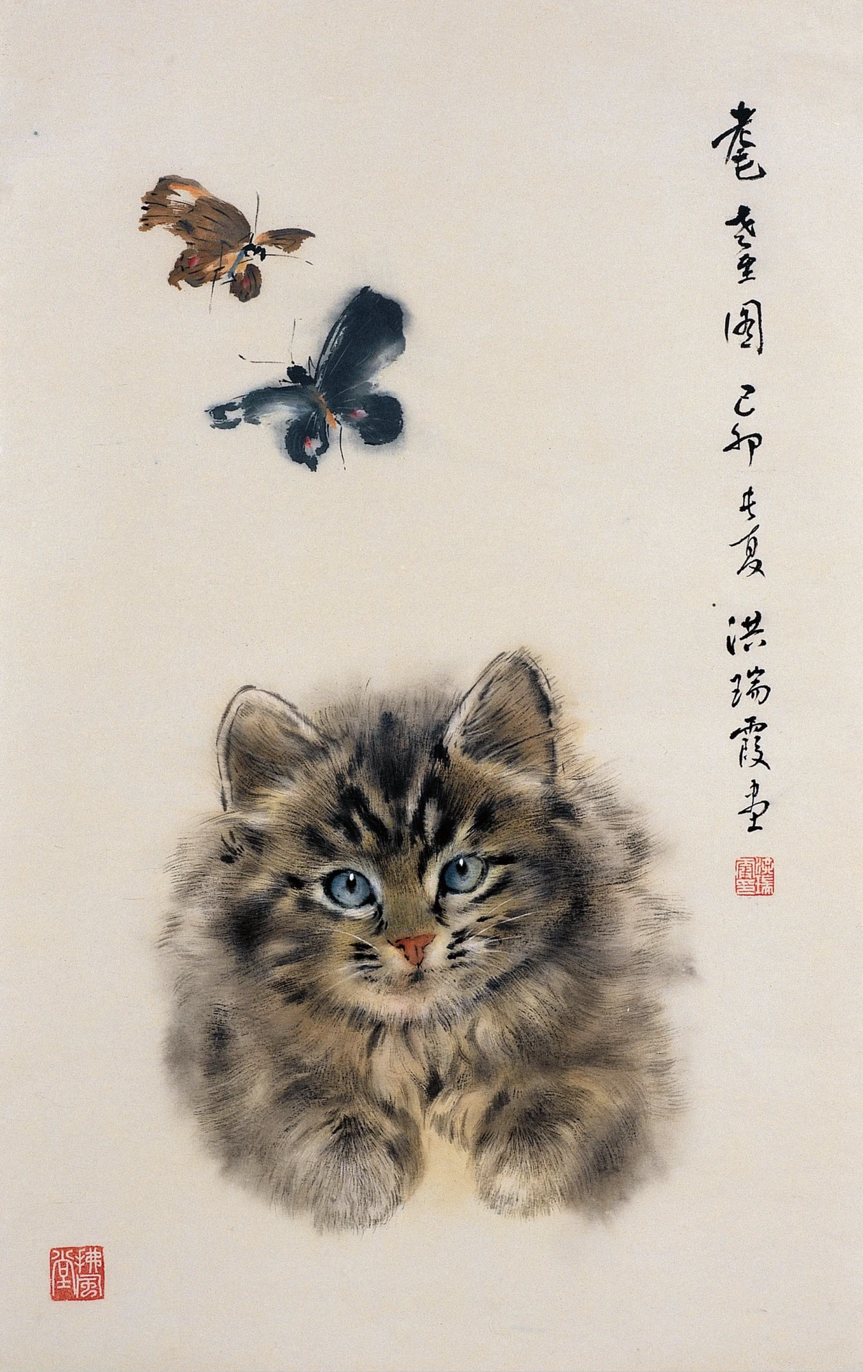 洪瑞霞《耄耋圖》
